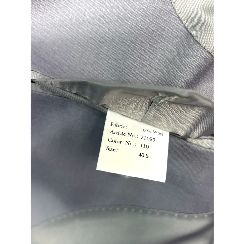 vtg Studio Milano Italy 40S 34x29 Gray 2pc Pant Suit 100% Wool Pleated‎ Cuffed